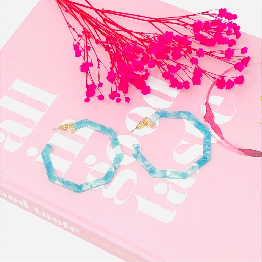 ✨2/$25✨Turquoise Hoops✨ - Picture 2 of 5